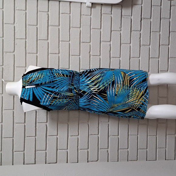 Apt. 9 Blue Troical Side Tie Sleeveless keyhole Detail Dress. Size Small NWOT - Picture 6 of 11